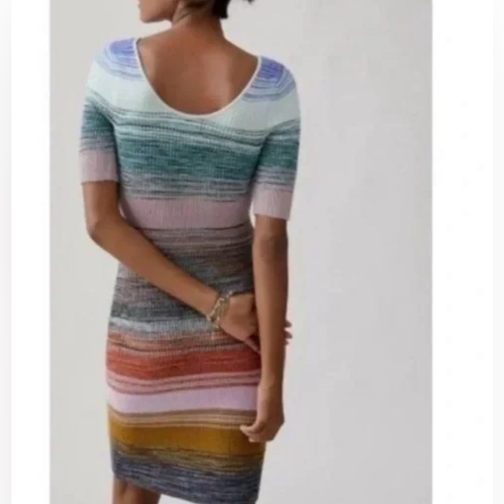 Anthropologie Space-Dyed Knit Midi Dress - Size Large
